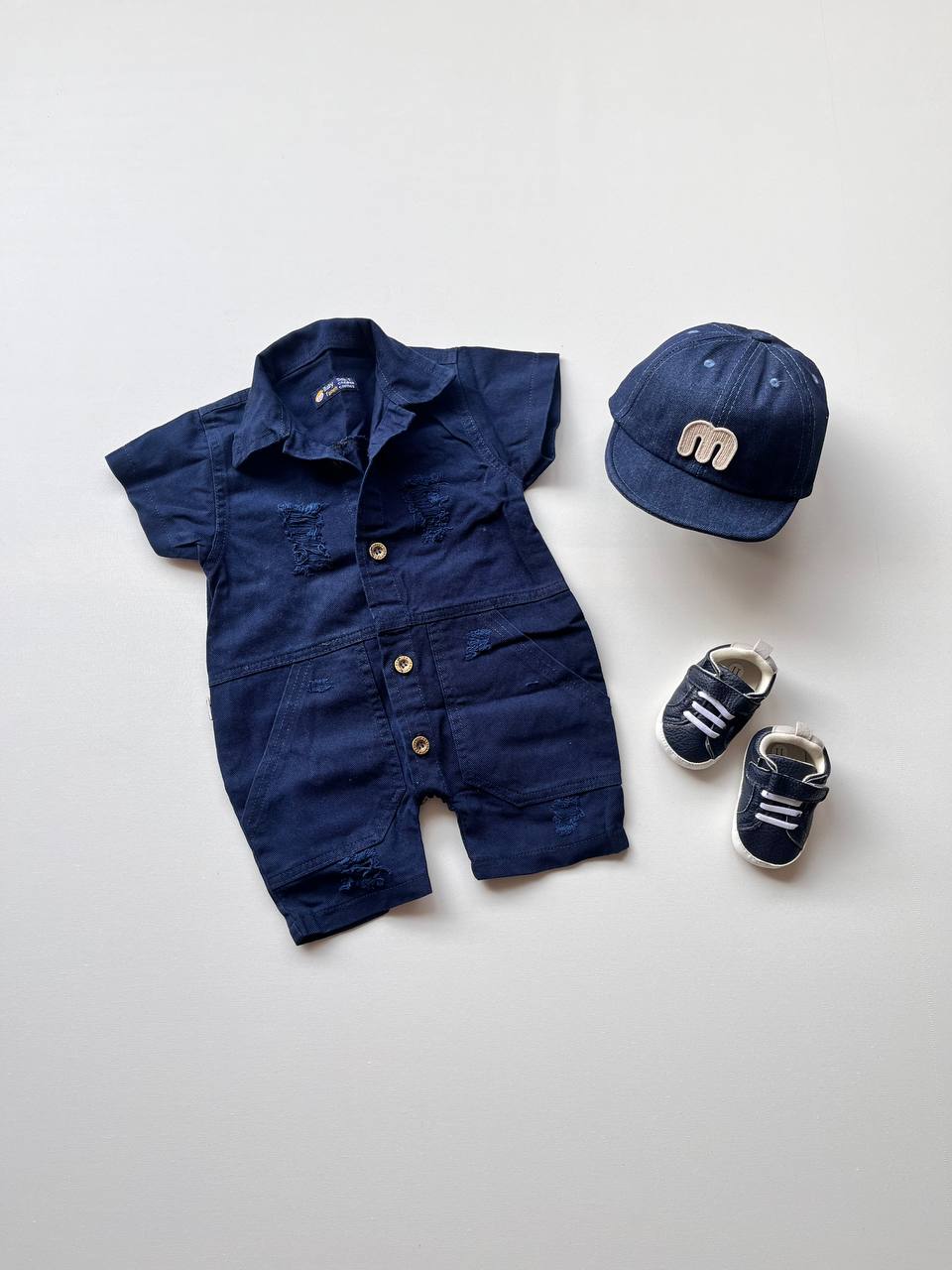 رامپر کتان سرمه ای ۲۰۱۸